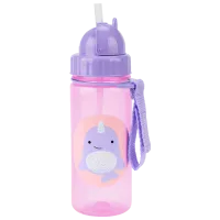Бутылочка с соломинкой Skip Hop Zoo Кит 384.5 мл 1 год/ Пластик/ Пурпурный