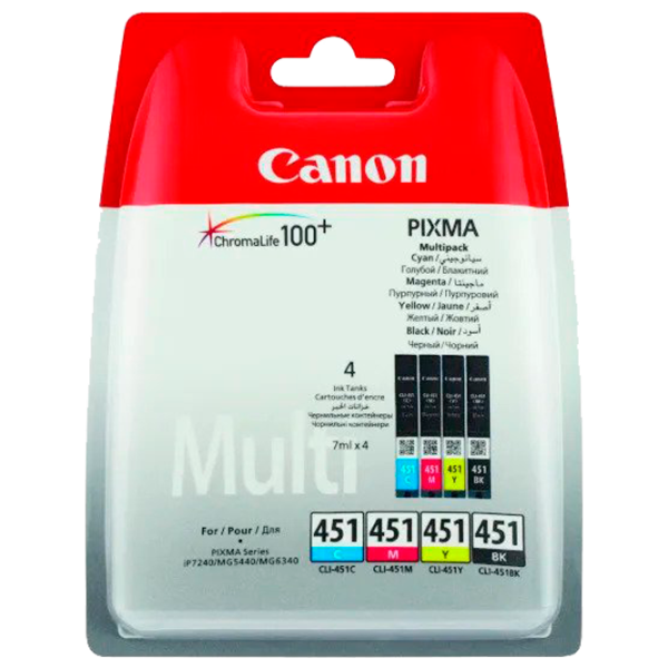 Картридж Canon CLI-451 CMYB Cyan, yellow, magenta, black/ Original/ Лазер photo 1