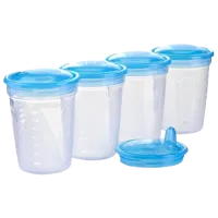 1028 Container p/u depozitarea de lapte 4 buc. Пластик/ 200 мл