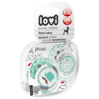 Suzetă cu tetina ortodontică Canpol RetroBaby 22/ 805 pentru băieți/ 6 luni - 18 luni/ Silicon/ Turquoise