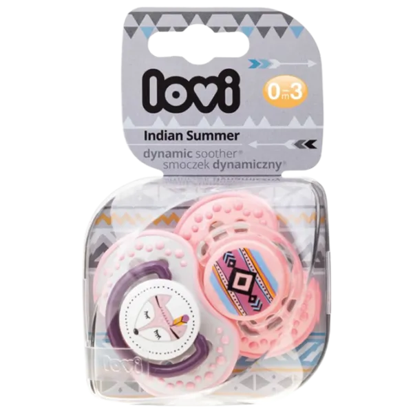 Suzetă cu tetina ortodontică Canpol Indian Summer 22/ 855 pentru fetițe/ 0 luni - 3 luni/ Silicon/ Pink photo 1