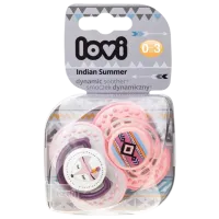 Suzetă cu tetina ortodontică Canpol Indian Summer 22/ 855 pentru fetițe/ 0 luni - 3 luni/ Silicon/ Pink