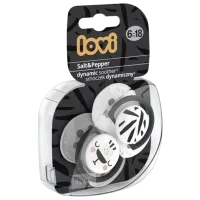 Suzetă cu tetina ortodontică Canpol Salt and Pepper 22/ 879 Unisex/ 6 luni - 18 luni/ Silicon/ White