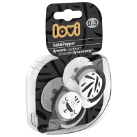 Suzetă cu tetina ortodontică Canpol Salt and Pepper 22/ 877 Unisex/ 0 luni - 3 luni/ Silicon/ White