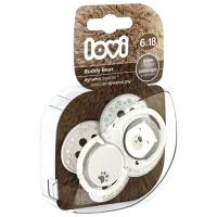 Suzetă cu tetina ortodontică Canpol Buddy Bear 22/ 865 Unisex/ 6 luni - 18 luni/ Silicon/ Beige