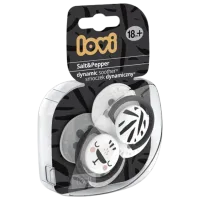 Suzetă cu tetina ortodontică Canpol Salt and Pepper 22/ 880 Unisex/ 18 luni -/ Silicon/ White