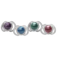 Suzetă cu tetina rotundă Nuby Little Gems NV0202006MFS Unisex/ 6 luni - 36 luni/ Silicon/ Transparent