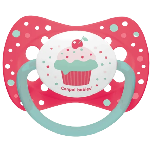 Suzetă cu tetina rotundă Canpol Cupcake 23/ 282 Unisex/ 0 luni - 6 luni/ Silicon/ Multicolor photo 1 Suzetă cu tetina rotundă Canpol Cupcake 23/ 282 Unisex/ 0 luni - 6 luni/ Silicon/ Multicolor photo 1