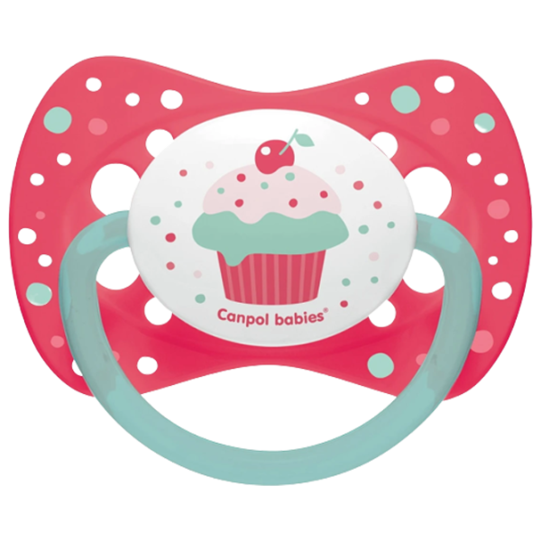 Suzetă cu tetina rotundă Canpol Cupcake 23/ 282 Unisex/ 0 luni - 6 luni/ Silicon/ Multicolor photo 1 Suzetă cu tetina rotundă Canpol Cupcake 23/ 282 Unisex/ 0 luni - 6 luni/ Silicon/ Multicolor photo 1