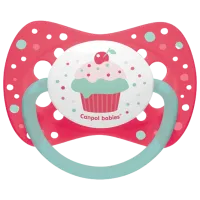 Suzetă cu tetina rotundă Canpol Cupcake 23/ 282 Unisex/ 0 luni - 6 luni/ Silicon/ Multicolor