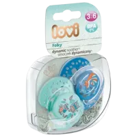 Suzetă cu tetina ortodontică Canpol Folky 22/ 842 pentru băieți/ 3 luni - 6 luni/ Silicon/ Blue