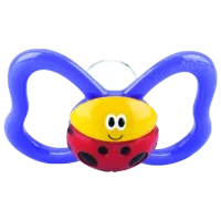 Suzetă cu tetina rotundă Nuby ID5807MFSN1BLUE pentru băieți/ 6 luni - 18 luni/ Silicon/ Blue