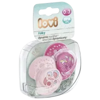 Suzetă cu tetina ortodontică Canpol Folky 22/ 841 pentru fetițe/ 0 luni - 3 luni/ Silicon/ Pink