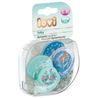 Suzetă cu tetina ortodontică Canpol Folky 22/ 843 pentru băieți/ 6 luni - 18 luni/ Silicon/ Blue