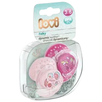 Suzetă cu tetina ortodontică Canpol Folky 22/ 842 pentru fetițe/ 3 luni - 6 luni/ Silicon/ Pink