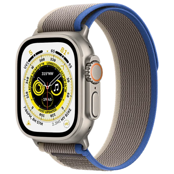 Ceas inteligent Apple Watch Ultra S/ M/ MNHL3UL/ A/ Blue/ Gray Trail Titanium photo 1