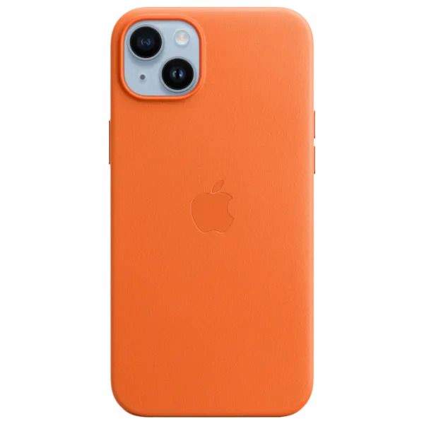 Husă pentru smartphone Apple iPhone 14 Plus Apple/ MagSafe Back/ Piele/ Orange photo 1