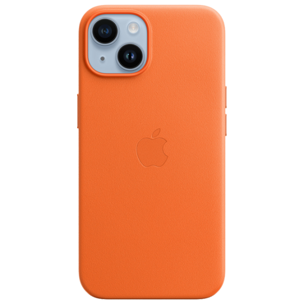 Чехол для смартфона Apple iPhone 14 Apple/ MagSafe Back/ Кожа/ Оранжевый photo 1 Чехол для смартфона Apple iPhone 14 Apple/ MagSafe Back/ Кожа/ Оранжевый photo 1