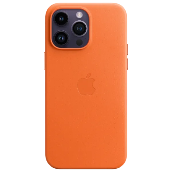 Чехол для смартфона Apple iPhone 14 Pro Max Apple/ MagSafe Back/ Кожа/ Оранжевый photo 1 Чехол для смартфона Apple iPhone 14 Pro Max Apple/ MagSafe Back/ Кожа/ Оранжевый photo 1