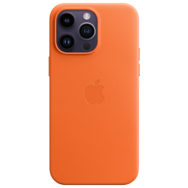 Чехол для смартфона Apple iPhone 14 Pro Max Apple/ MagSafe Back/ Кожа/ Оранжевый photo 1 Чехол для смартфона Apple iPhone 14 Pro Max Apple/ MagSafe Back/ Кожа/ Оранжевый photo 1