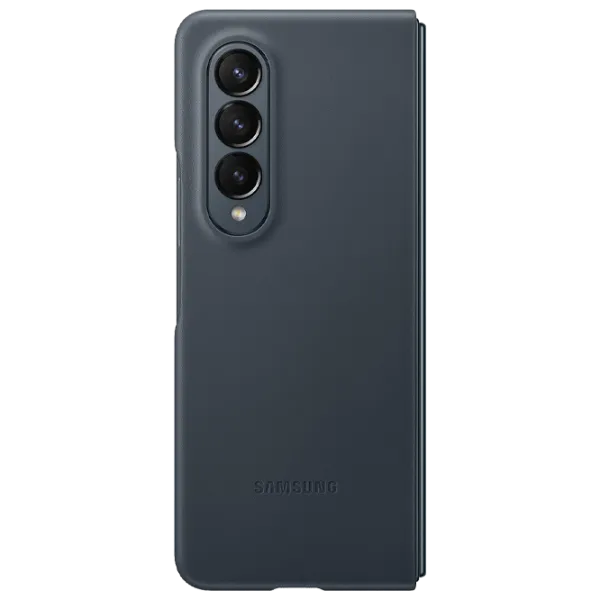 Чехол для смартфона Samsung Galaxy Z Fold 4 5G Samsung/ Back/ Кожа/ Зелёный Серый photo 1