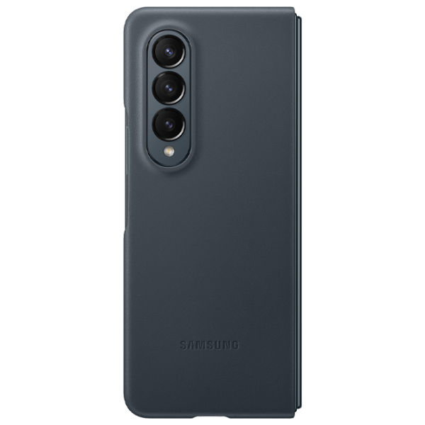 Чехол для смартфона Samsung Galaxy Z Fold 4 5G Samsung/ Back/ Кожа/ Зелёный Серый photo 1