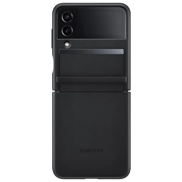 Чехол для смартфона Samsung Galaxy Z Flip 4 5G Samsung/ Flip Cover/ Кожа/ Черный photo 1