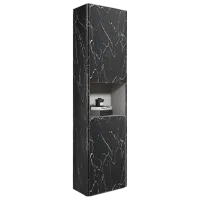 Шкаф пенал Orka Duden Stone Настенная/ МДФ/ Черный