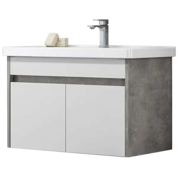 Mobila de baie ORKA Aydos 85 (06623) Silver Настенная/ MDF/ White photo 1