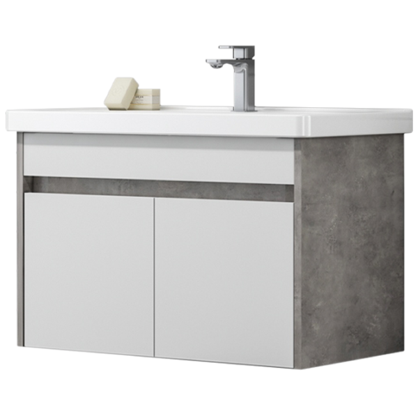 Mobila de baie ORKA Aydos 85 (06623) Silver Настенная/ MDF/ White photo 1