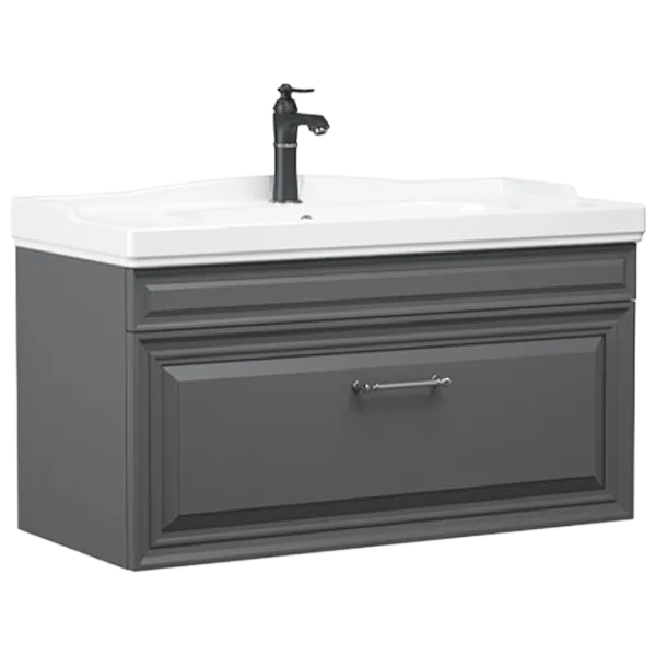Mobila de baie ORKA Design 105 (16749) Anthracite Настенная/ MDF/ Antracite photo 1