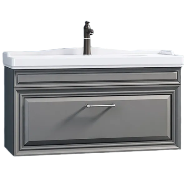 Mobila de baie ORKA Design 85 (16957) Anthracite Настенная/ MDF/ Antracite photo 1