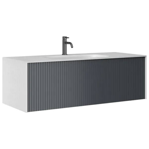 Mobila de baie ORKA Cube  120 (16747) Anthracite Настенная/ MDF/ Antracite photo 1