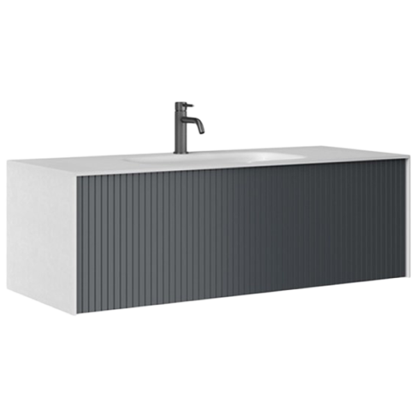 Mobila de baie ORKA Cube  120 (16747) Anthracite Настенная/ MDF/ Antracite photo 1