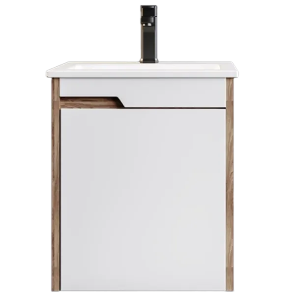 Mobila de baie ORKA Brick 45 (16686) White/Wallnut Pe perete/ MDF/ White photo 1