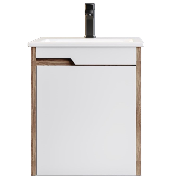 Mobila de baie ORKA Brick 45 (16686) White/Wallnut Pe perete/ MDF/ White photo 1