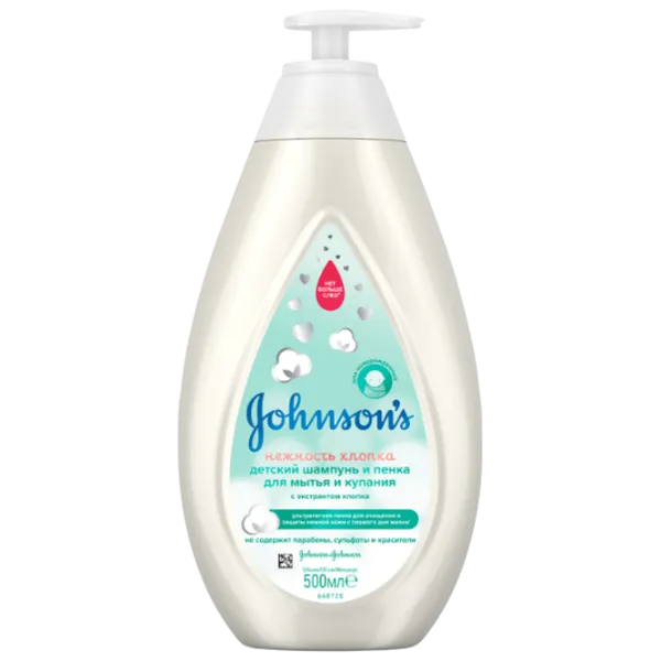 Шампунь и гель Johnson’s Baby Нежность хлопка 500 мл/ 0+ photo 1