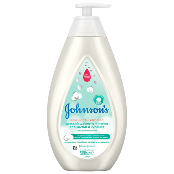 Шампунь и гель Johnson’s Baby Нежность хлопка 500 мл/ 0+ photo 1