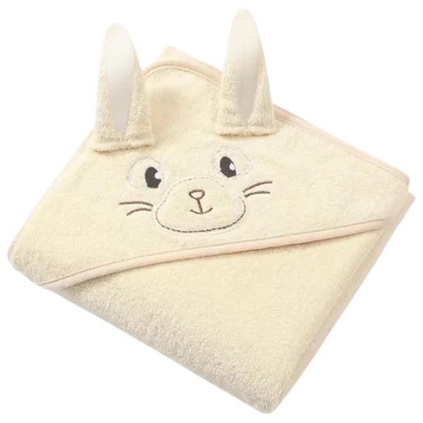 Детское полотенце BabyOno Bunny Ears 100 x 100 см/ Хлопок/ Кремовый photo 1