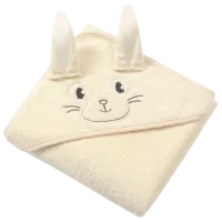 Prosop pentru bebeluși BabyOno Bunny Ears 100 x 100 cm/ Bumbac/ Cream