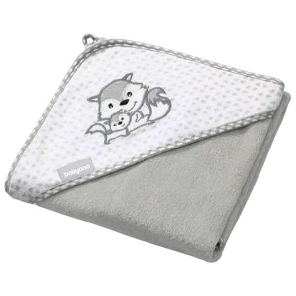 Детское полотенце BabyOno 0346/ 03 100 x 100 см/ Хлопок/ Серый photo 1