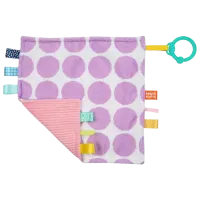 Paturica vesela Bright Starts Little Taggies cu buline mov 30 x 30 cm/ Textil