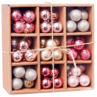 Jucării pentru brad Christmas NY4 3 cm/ Pink