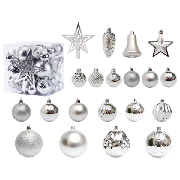 Jucării pentru brad Christmas NY19 Silver photo 1