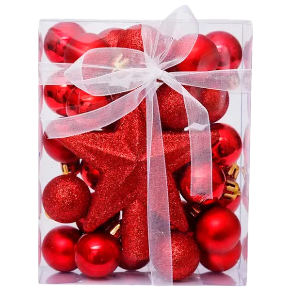 Игрушки для ёлки Christmas NY43 3 см/ Красный photo 1