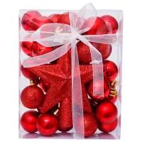 Jucării pentru brad Christmas NY43 3 cm/ Red