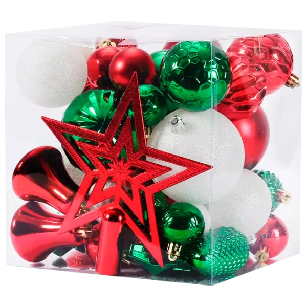 Jucării pentru brad Christmas NY37 Red, green, white photo 1