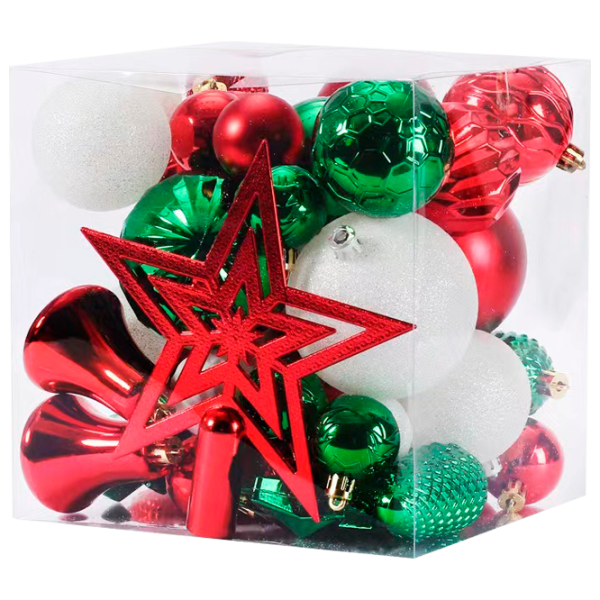 Jucării pentru brad Christmas NY37 Red, green, white photo 1