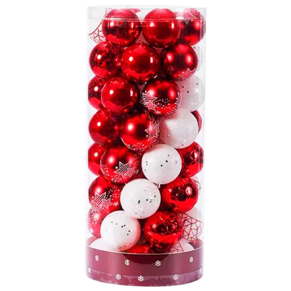 Игрушки для ёлки Christmas NY40 6 см/ Белый, красный photo 1
