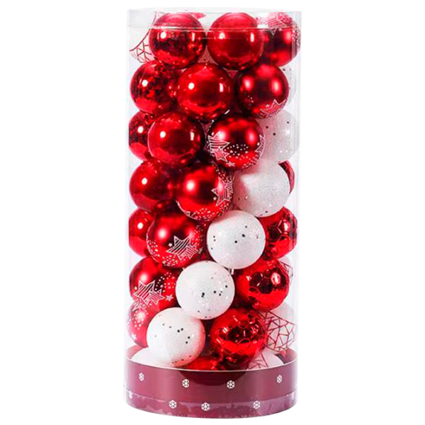 Игрушки для ёлки Christmas NY40 6 см/ Белый, красный photo 1
